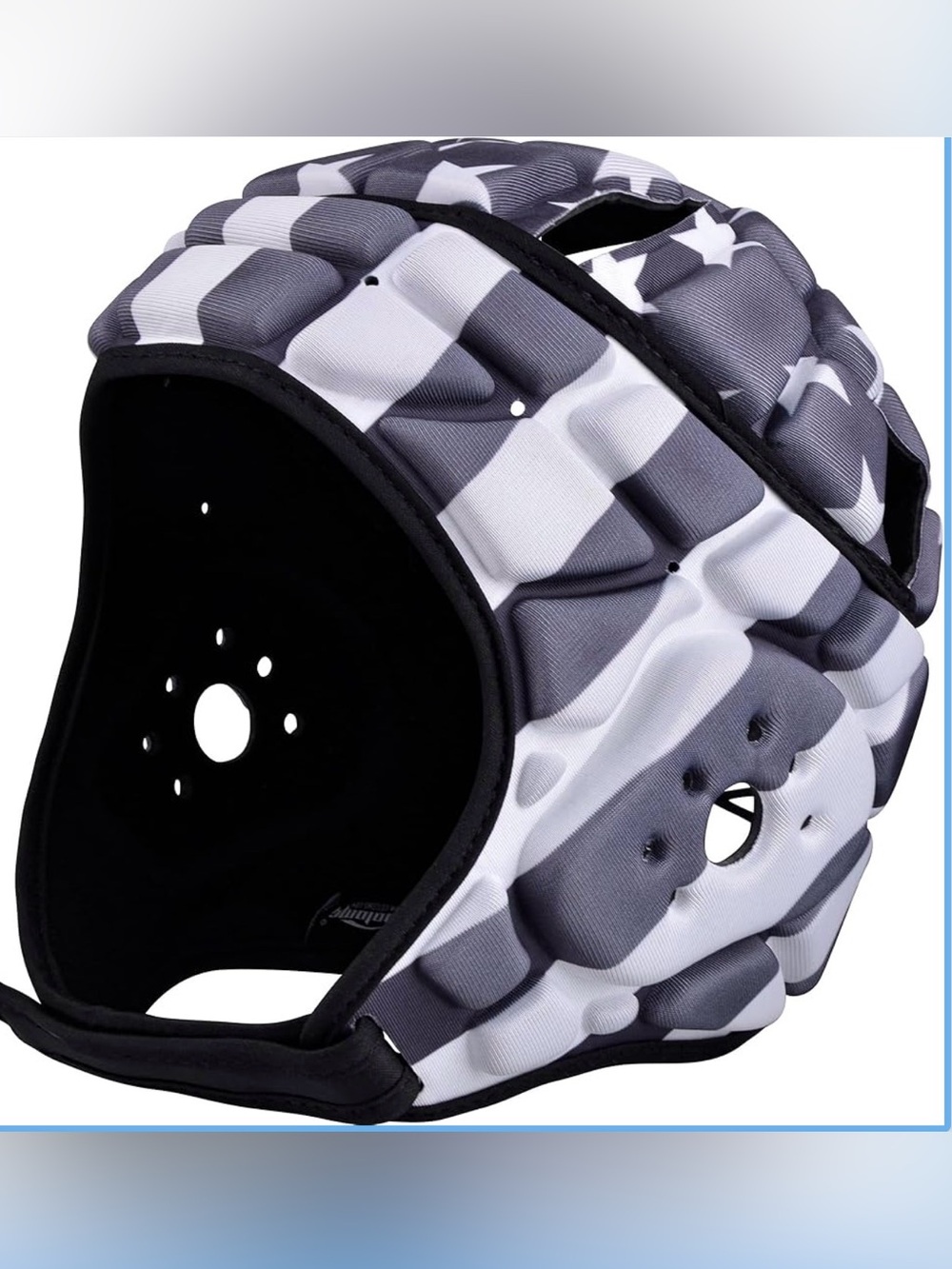 Padded Protective Helmet Cover in Gray & White Small